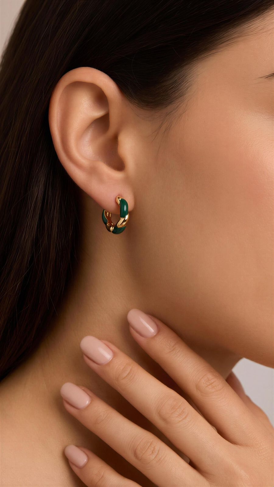 Trio candonga esmaltada verde