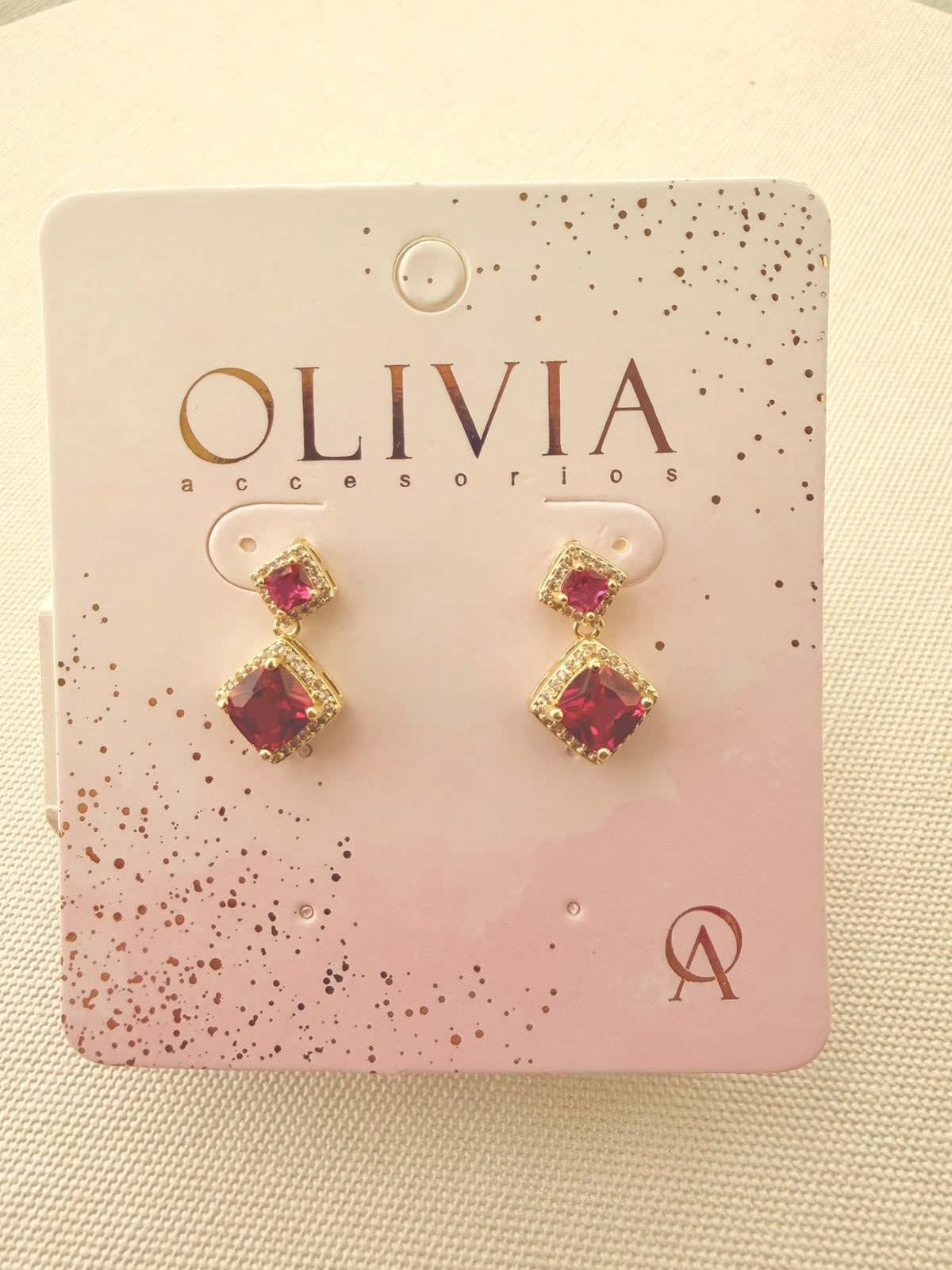 Aretes de Fiesta Circon Rojo