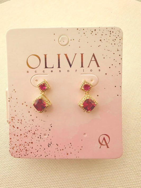 Aretes de Fiesta Circon Rojo