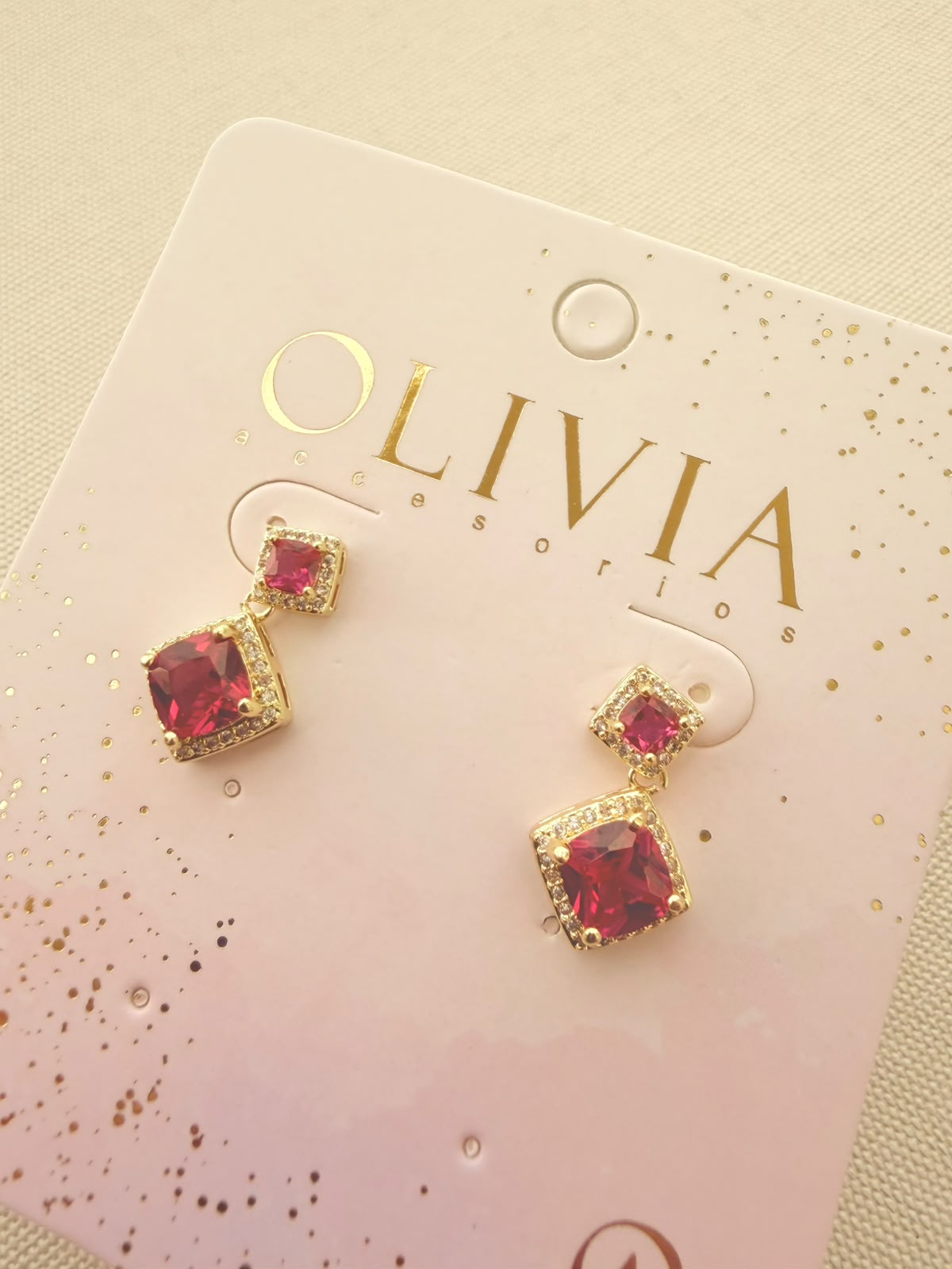 Aretes de Fiesta Circon Rojo